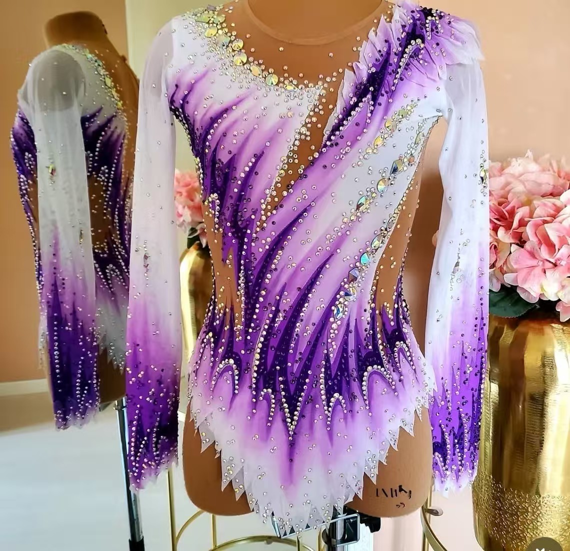 Body da Ginnastica Ritmica per - Rhinestone Banding Trim recensione e prezzo